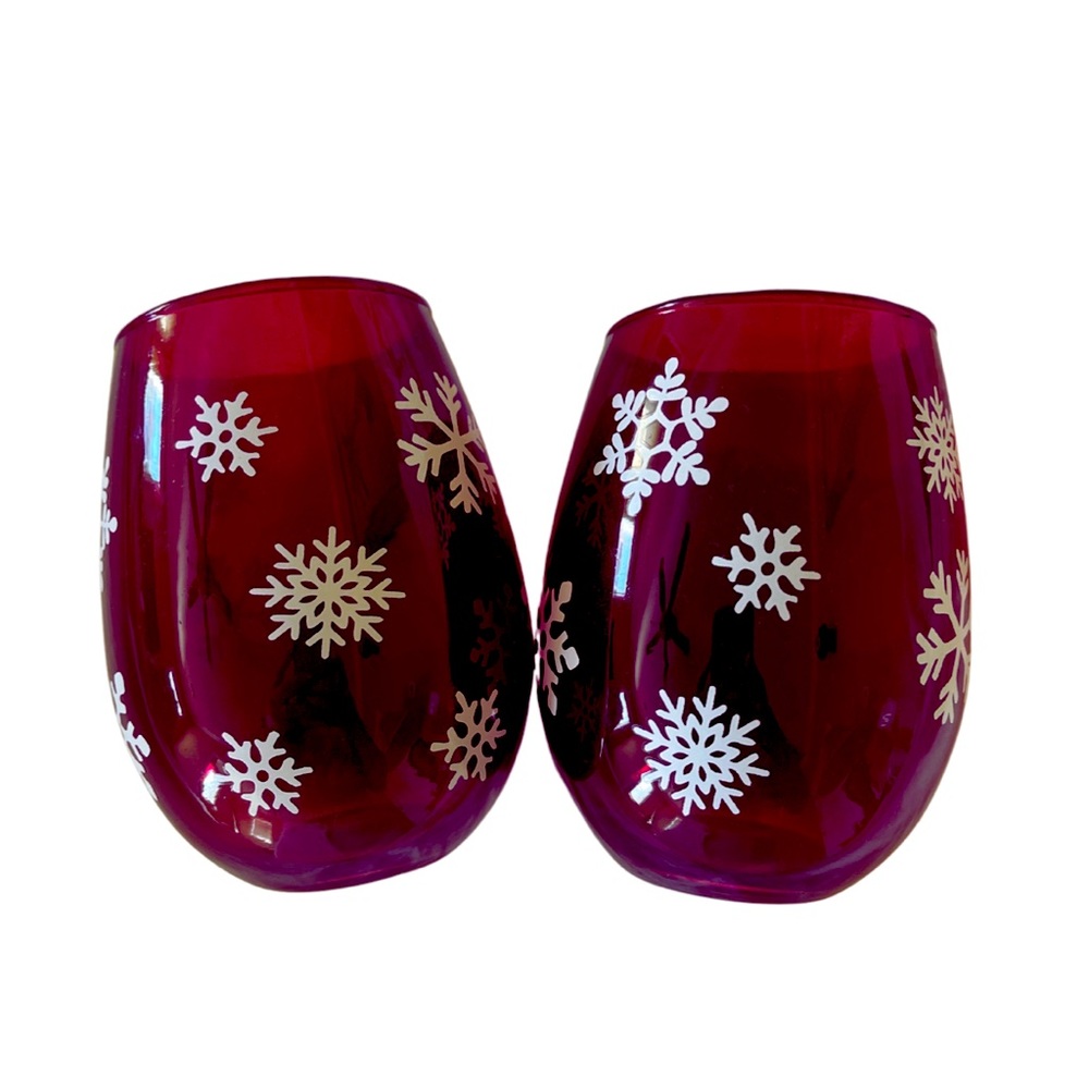2 Red St. Nicolas Square Matching Glasses